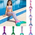 thumbnail image 1 of Toddler and Girls Swimwear Sets One Piece Swimsuit with Shiny Rainbow Scale Tail Swimwear for Kids, 1 of 4