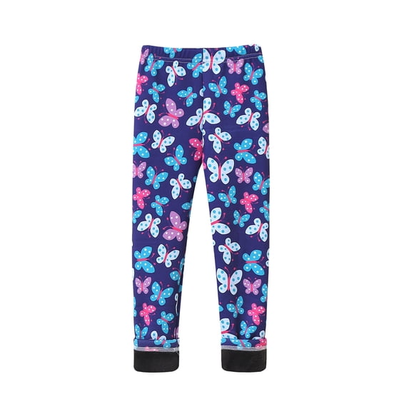Toddler and Girls Winter Thick Warm Pant Printed Fleece Lined Legging Ankle Length Tights Cute Casual Pants Birthday Outfits