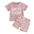 thumbnail image 1 of Toddler boys and girls summer clothes 6 12 18 24 months 2T 3T 4T short sleeves shirt tops & casual shorts outfit set Pink 18-24 Months, 1 of 4