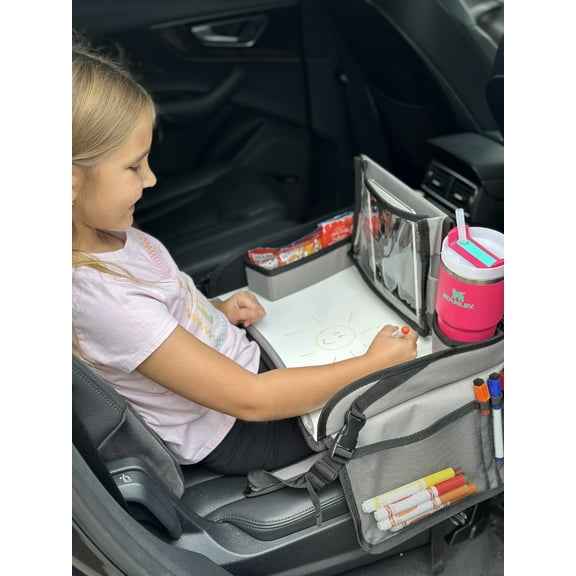 Children's Travel Tray Activity Table With Storage, Safety Strap & Tablet Holder