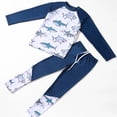 thumbnail image 1 of Toddler&nbsp;Swimsuit&nbsp;Boy Fish Print Long Sleeve Crew Neck Rash Guard And Pants 2 Piece Surfing Beach Toddler Bathing Suit Boy White1 9 Years-10 Years, 1 of 3