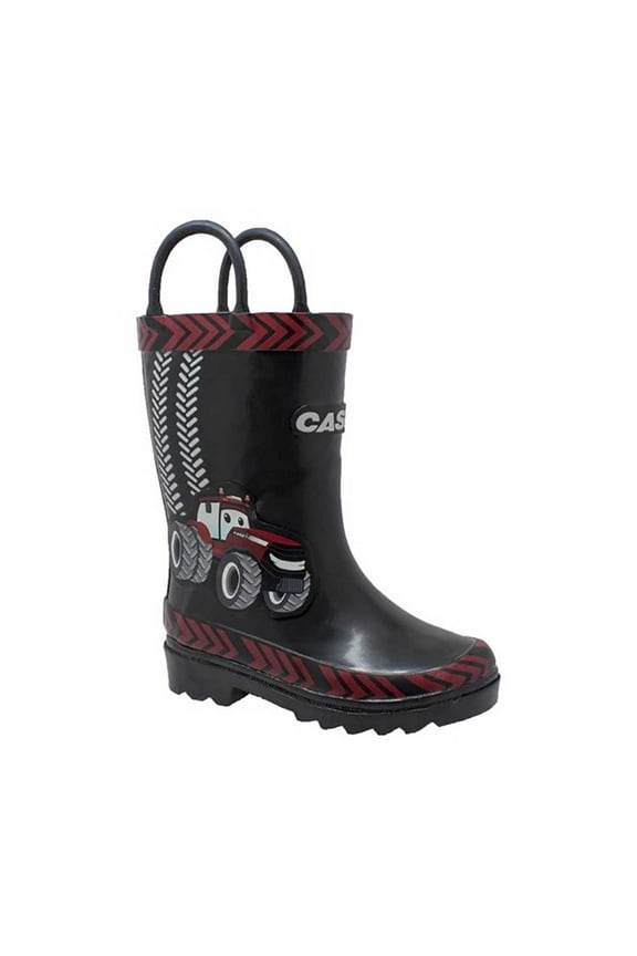 Toddler's 3D Big Red Rubber Boot Black