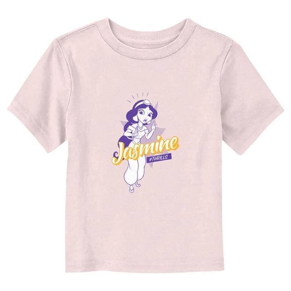 Toddler's Aladdin Jasmine Hashtag Thrills Graphic Tee Light Pink 4T