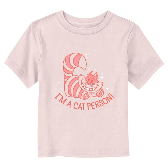 Toddler's Alice in Wonderland Cheshire Cat I'm a Cat Person  Graphic Tee Light Pink 2T