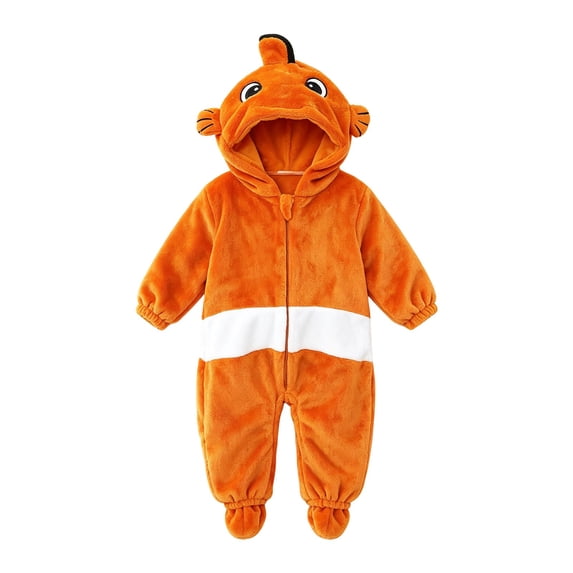 Toddler's Baby Animal Outfit Little Boys Girls Romper Jumpsuit Cow Horn Ears Halloween Outfits Infant Casual Cute Clothes