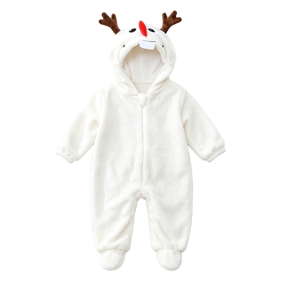 Toddler's Baby Animal Outfit Little Boys Girls Romper Jumpsuit Cow Horn Ears Halloween Outfits Infant Casual Cute Clothes