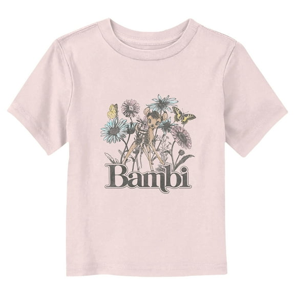 Toddler's Bambi Floral Sketch Graphic Tee Athletic Heather 2T