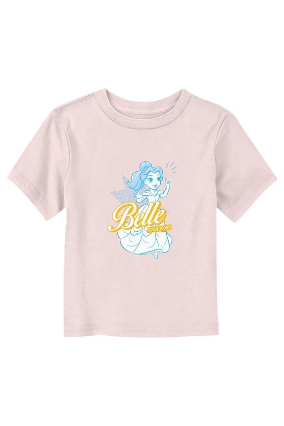 Toddler's Beauty and the Beast Belle Totally Booked Graphic Tee Light Pink 3T