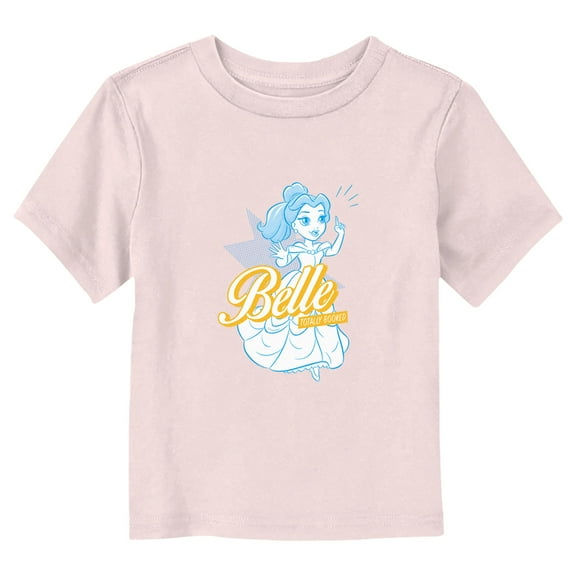 Toddler's Beauty and the Beast Belle Totally Booked Graphic Tee Light Pink 5T