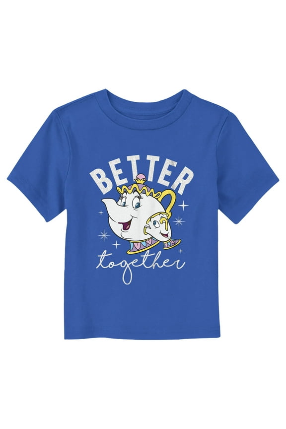 Toddler's Beauty and the Beast Mrs Potts and Chip Better Together  Graphic Tee Royal Blue 3T