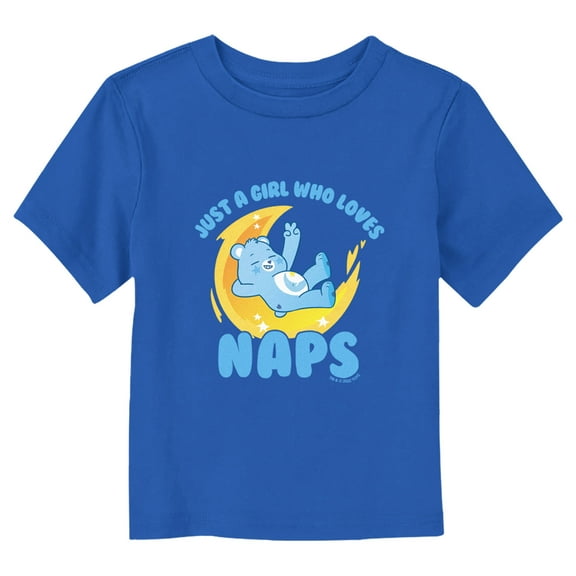 Toddler's Care Bears Bedtime Bear Girl Who Loves Naps  Graphic Tee Royal Blue 4T