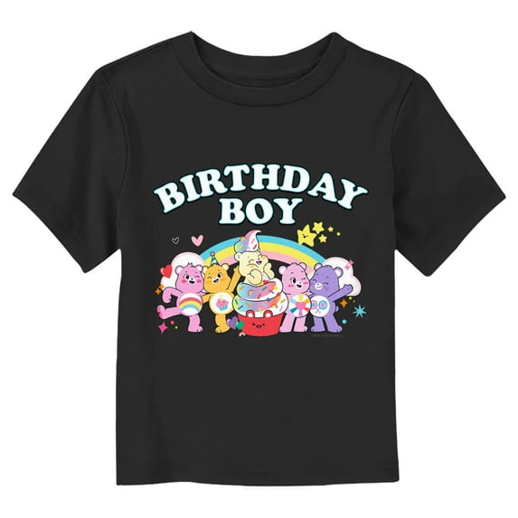Toddler's Care Bears Birthday Boy Celebration Graphic Tee Black 2T