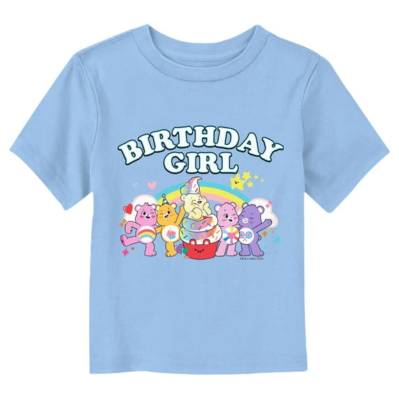 Toddler's Care Bears Birthday Girl Celebration Graphic Tee Light Blue 3T