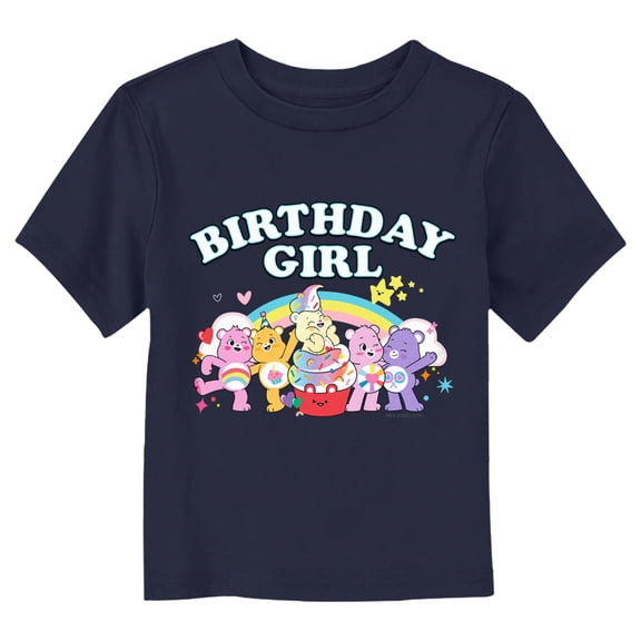 Toddler's Care Bears Birthday Girl Celebration Graphic Tee Navy Blue 5T
