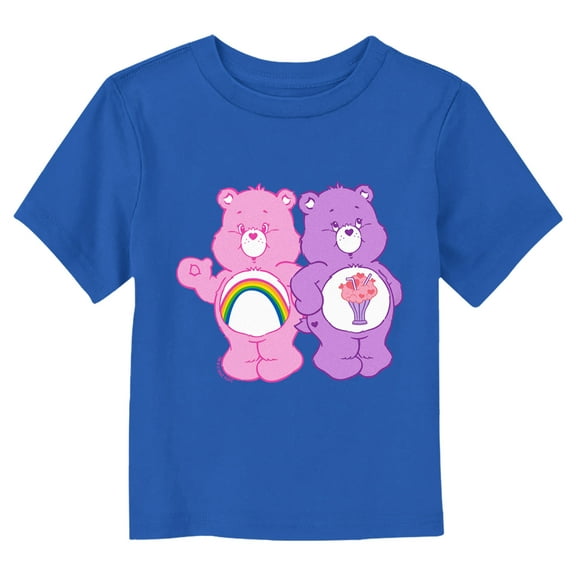 Toddler's Care Bears Cheer Bear and Share Bear Friends  Graphic Tee Royal Blue 2T