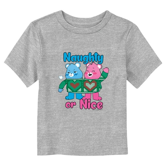 Toddler's Care Bears Christmas Cheer Bear and Grumpy Bear Sweater Graphic Tee Athletic Heather 2T