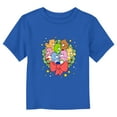 thumbnail image 1 of Toddler's Care Bears Christmas Holly Wreath Bears  Graphic Tee Royal Blue 4T, 1 of 3