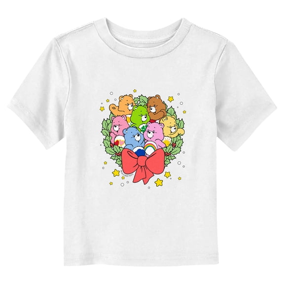 Toddler's Care Bears Christmas Holly Wreath Bears  Graphic Tee White 5T