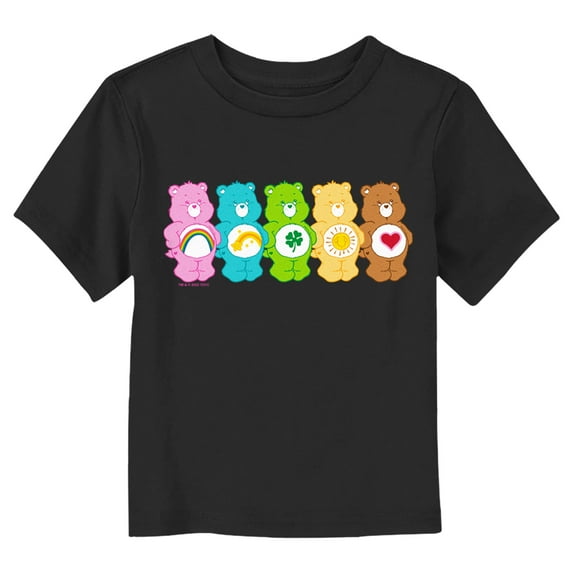 Toddler's Care Bears Colorful Bears Line Up Graphic Tee Black 4T