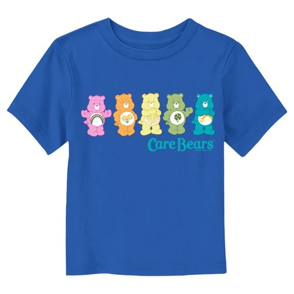 Toddler's Care Bears Colorful Logo Line Up Graphic Tee Royal Blue 5T