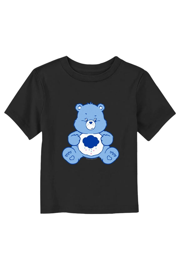 Toddler's Care Bears Grumpy Bear Rain Cloud Graphic Tee Black 4T