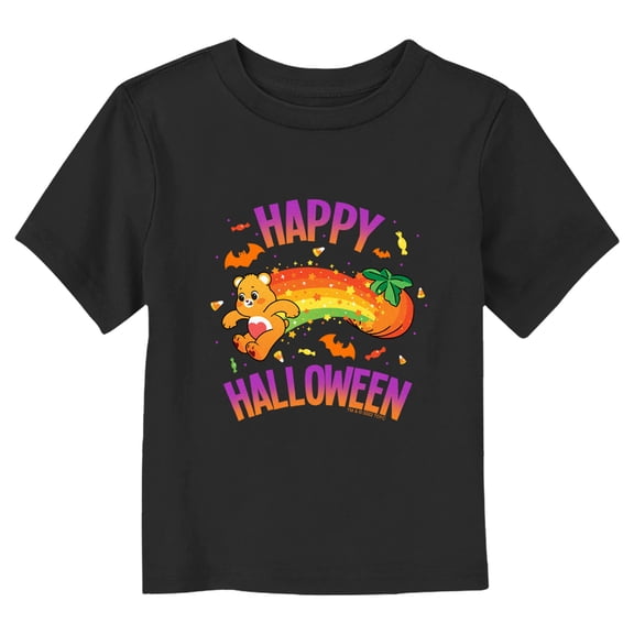 Toddler's Care Bears Halloween Tenderheart Bear Rainbow  Graphic Tee Black 4T