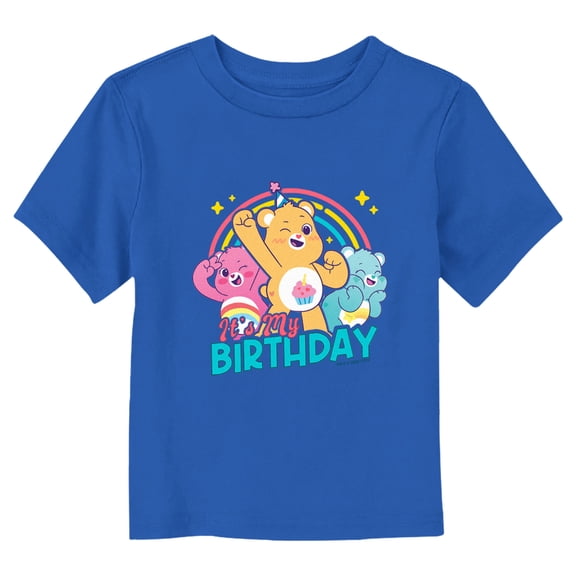 Toddler's Care Bears It's My Birthday Trio Graphic Tee Royal Blue 2T