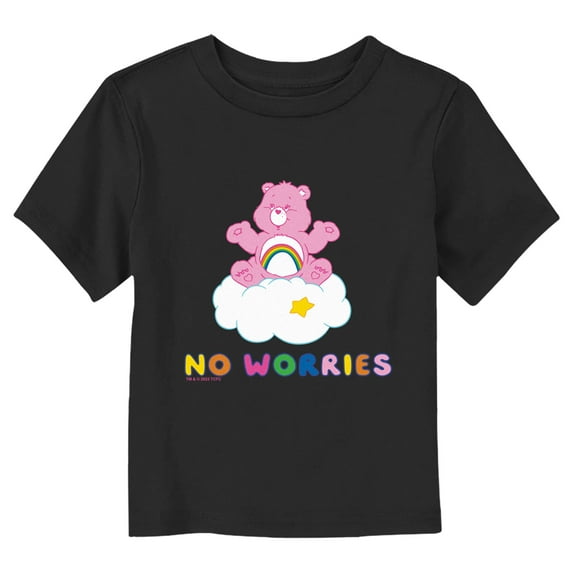 Toddler's Care Bears No Worries Rainbow Cheer Bear Graphic Tee Black 4T