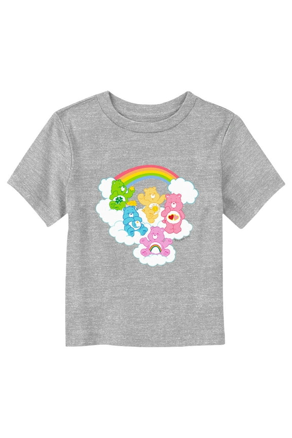 Toddler's Care Bears Rainbow Clouds Party Graphic Tee Athletic Heather 5T