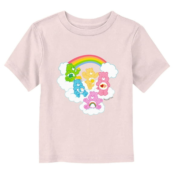 Toddler's Care Bears Rainbow Clouds Party Graphic Tee Light Pink 5T