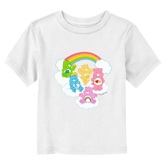 Toddler's Care Bears Rainbow Clouds Party Graphic Tee White 3T