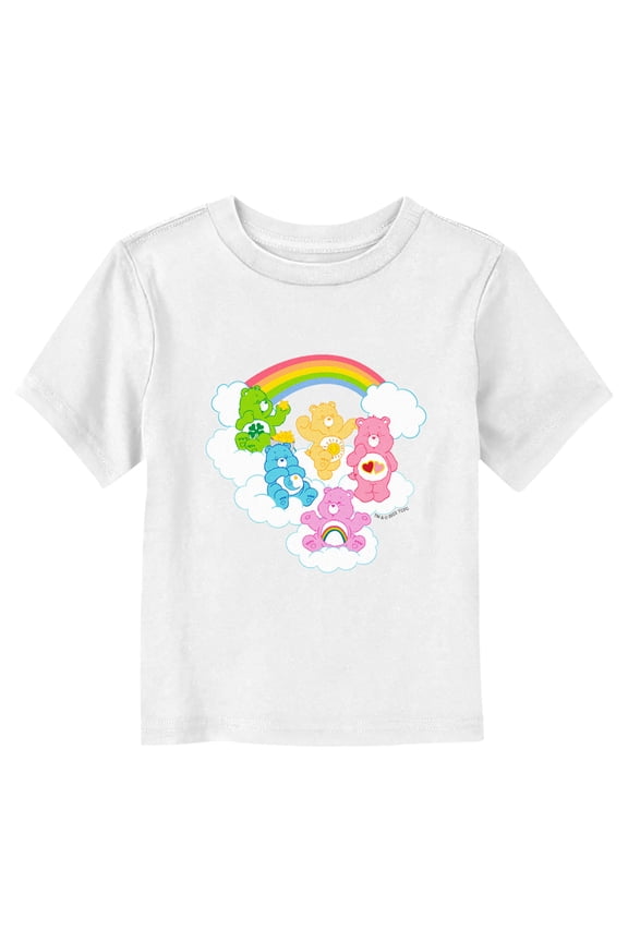 Toddler's Care Bears Rainbow Clouds Party Graphic Tee White 5T