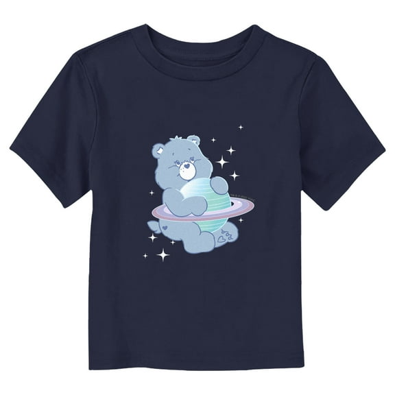 Toddler's Care Bears Sweet Dreams Bear Hugging Saturn Graphic Tee Navy Blue 3T