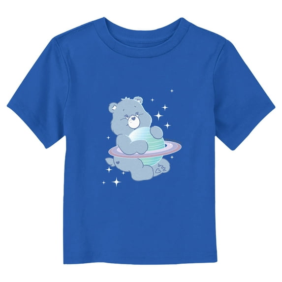 Toddler's Care Bears Sweet Dreams Bear Hugging Saturn Graphic Tee Royal Blue 3T