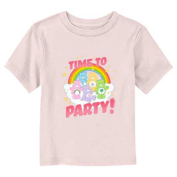 Toddler's Care Bears Time to Party Rainbow Graphic Tee Light Pink 3T