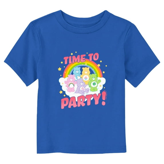 Toddler's Care Bears Time to Party Rainbow Graphic Tee Royal Blue 2T