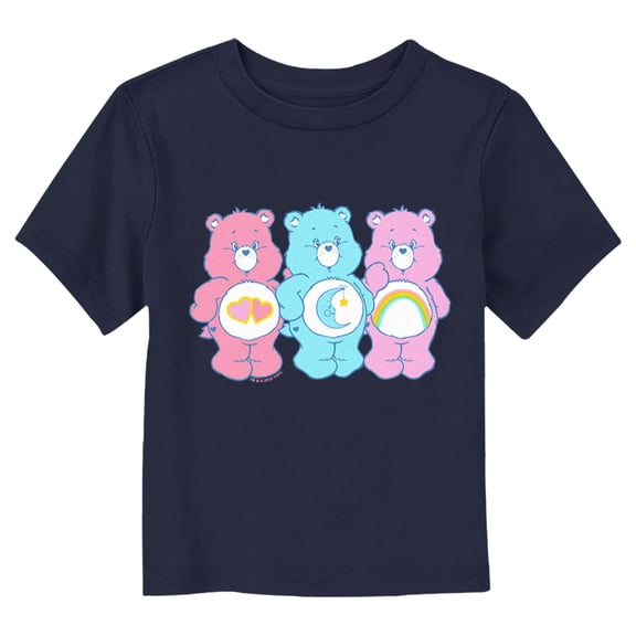 Toddler's Care Bears Trio Rainbow  Graphic Tee Navy Blue 3T