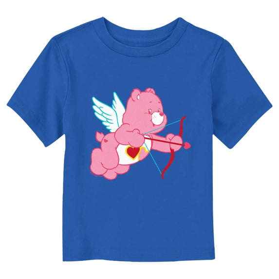 Toddler's Care Bears Valentine's Day Love-a-Lot Bear Heart Graphic Tee Royal Blue 4T