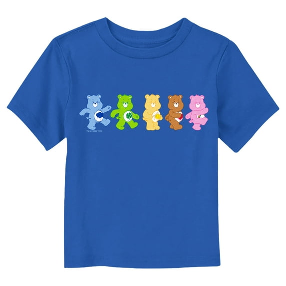 Toddler's Care Bears Walking Bears Line Up Graphic Tee Royal Blue 4T
