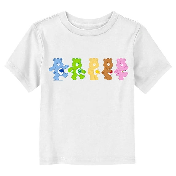 Toddler's Care Bears Walking Bears Line Up Graphic Tee White 5T