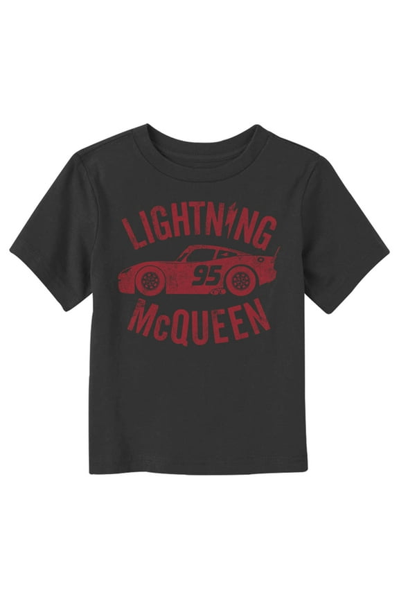 Toddler's Cars Lightning McQueen  Graphic Tee Black 4T