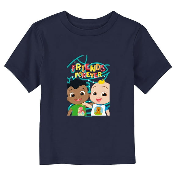 Toddler's CoComelon Cody and JJ Friends Forever  Graphic Tee Navy Blue 2T