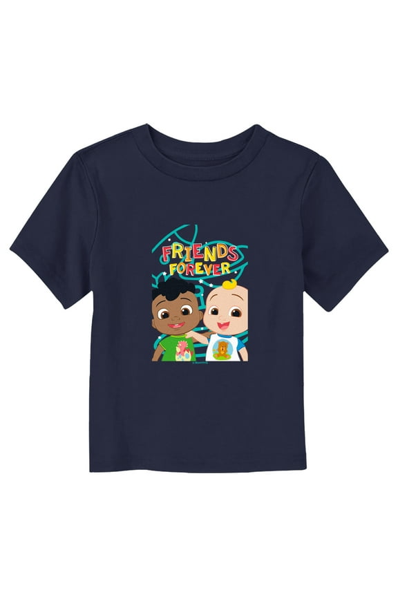 Toddler's CoComelon Cody and JJ Friends Forever Graphic Tee Navy Blue 2T