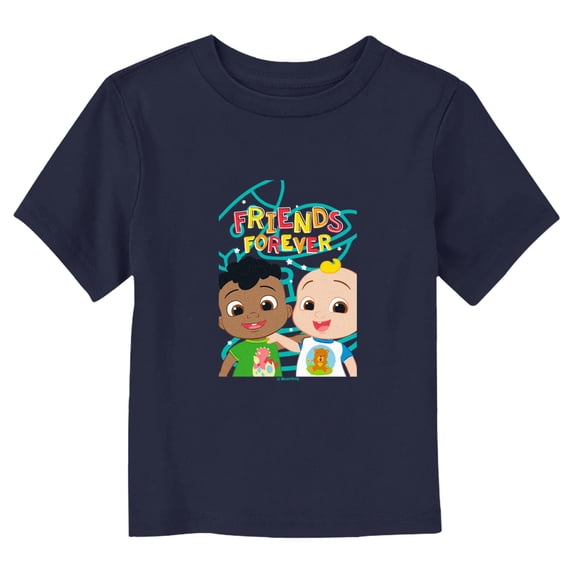 Toddler's CoComelon Cody and JJ Friends Forever Graphic Tee Navy Blue 3T