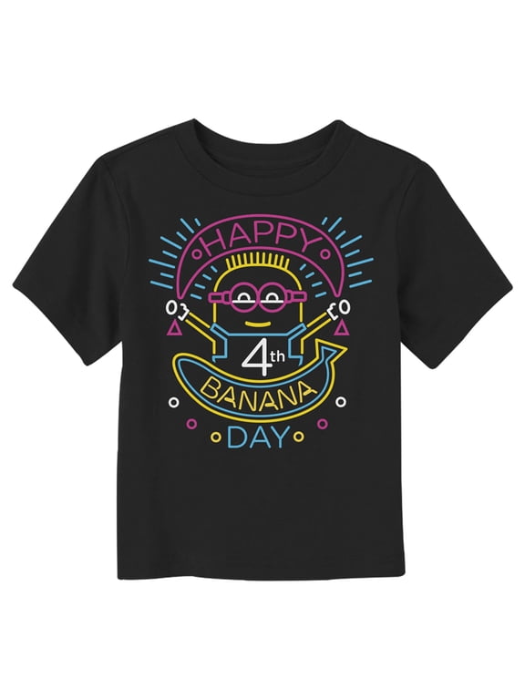 Toddler's Despicable Me Happy 4th Banana Day Graphic Tee Black 4T