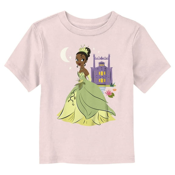 Toddler's Disney Cartoon Tiana  Graphic Tee Light Pink 4T