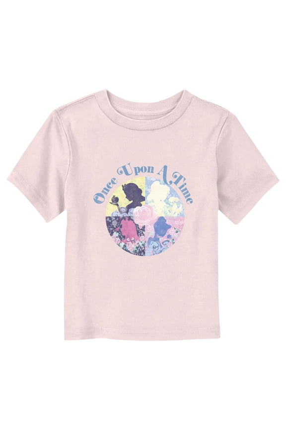 Toddler's Disney Princesses Silhouettes Graphic Tee Light Pink 3T