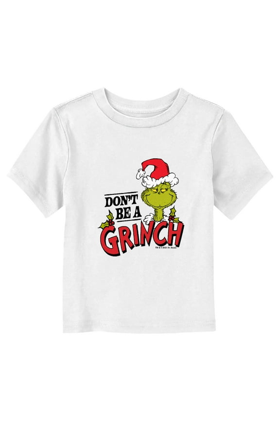 Toddler's Dr. Seuss Christmas Don’t Be a Grinch Santa Hat Graphic T-Shirt