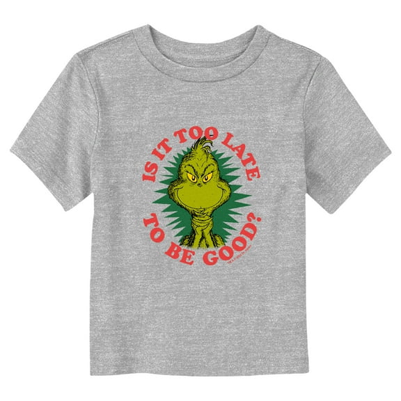 Toddler's Dr. Seuss Grinch Is It Too Late Graphic T-Shirt