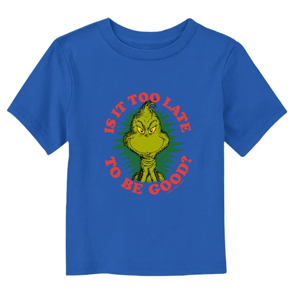 Toddler's Dr. Seuss Grinch Is It Too Late Graphic T-Shirt